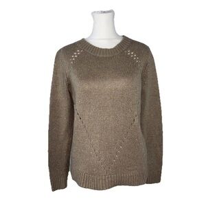 Forever 21 Women’s Tan Knit Sweater Button Up Back Size XS